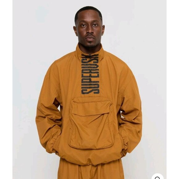 Supervsn S-GRID Anorak Jacket Mens Sz L Yellow Oversized Streetwear Skate NWT - Picture 12 of 14